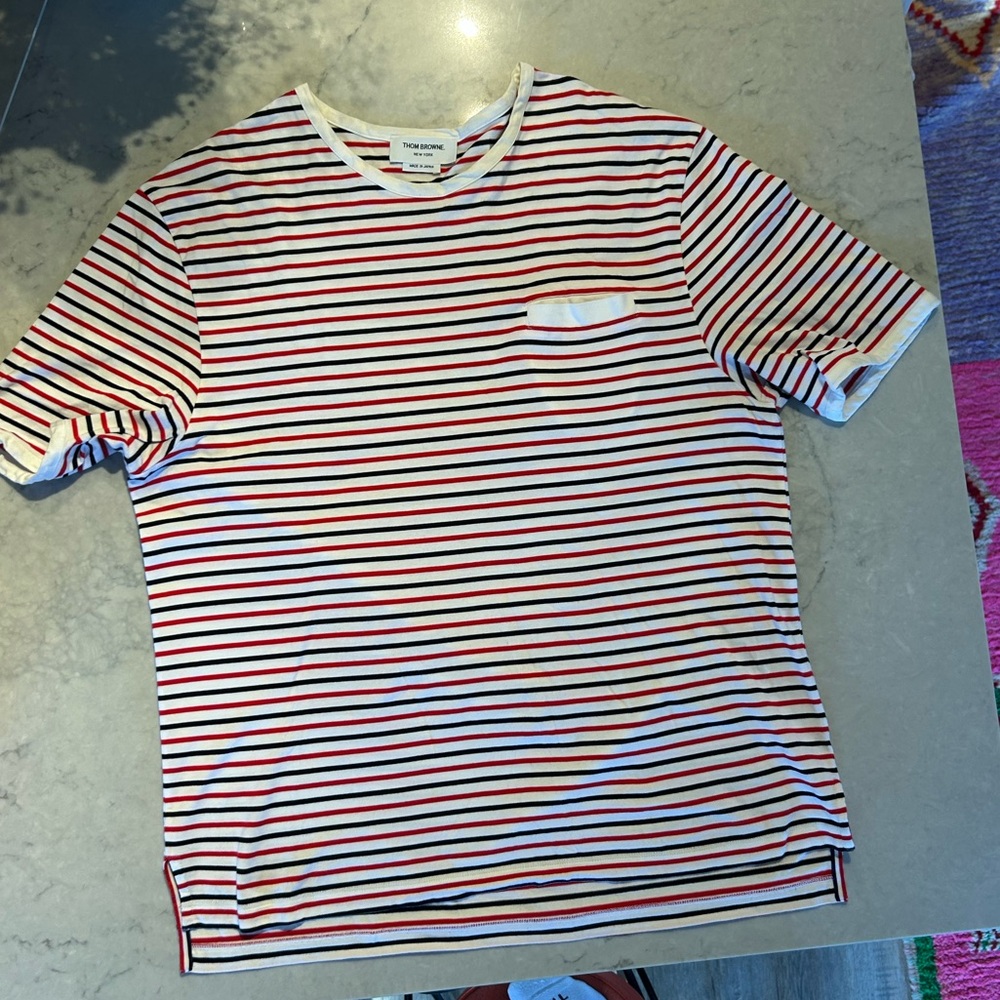 Thom Browne Striped Short Sleeve Tee